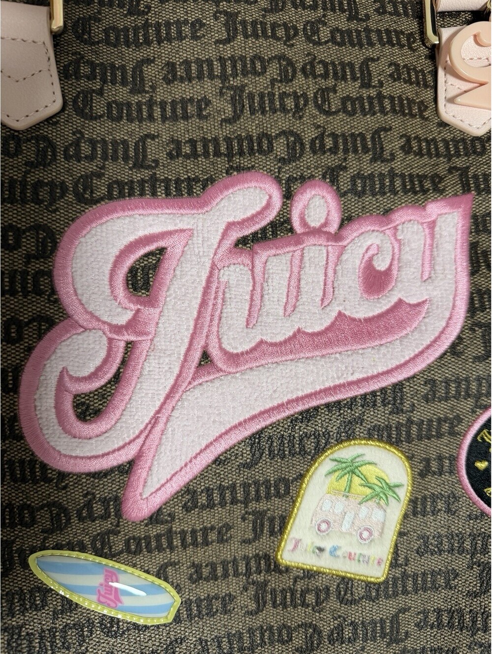 Juicy Couture Exclusive Taupe Dark Brown Juicy Run The World Tote Bag - Picture 8 of 9